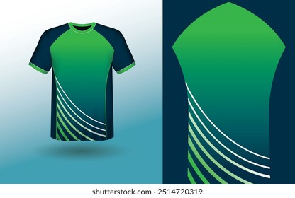 T-shirt Sport Design Template, T-shirt Mockup Abstract Grunge Sport Jersey Design Para Críquete, Futebol Futebol, Corrida, Esportes, Corrida Futebol Jersey. Visão frontal uniforme
