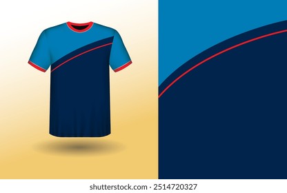 T-shirt Sport Design Template, T-shirt Mockup Abstract Grunge Sport Jersey Design For Cricket, Football Soccer, Racing, Sports, Running Soccer Jersey. Uniform Front View