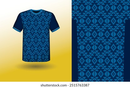 T-shirt Sport Design Template, T-shirt Mockup Abstract Grunge Sport Jersey Design Para Críquete, Futebol Futebol, Corrida, Esportes, Corrida Futebol Jersey. Visão frontal uniforme