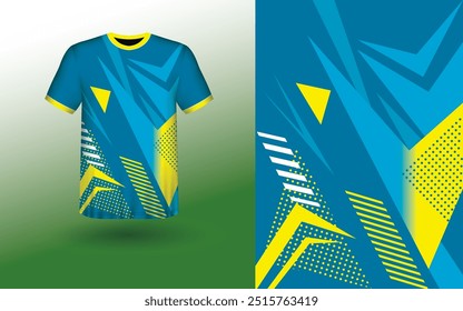 T-shirt Sport Design Template, T-shirt Mockup Abstract Grunge Sport Jersey Design For Cricket, Football Soccer, Racing, Sports, Running Soccer Jersey. Uniform Front View