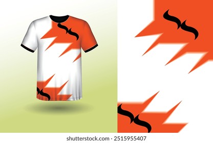 T-shirt Sport Design Template, T-shirt Mockup Abstract Grunge Sport Jersey Design For Cricket, Football Soccer, Racing, Sports, Running Soccer Jersey. Uniform Front View