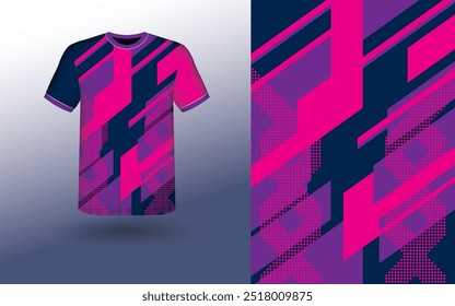 T-shirt Sport Design Template, T-shirt Mockup Abstract Grunge Sport Jersey Design Para Críquete, Futebol Futebol, Corrida, Esportes, Corrida Futebol Jersey. Visão frontal uniforme