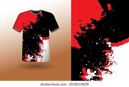 T-shirt Sport Design Template, T-shirt Mockup Abstract Grunge Sport Jersey Design For Cricket, Football Soccer, Racing, Sports, Running Soccer Jersey. Uniform Front View