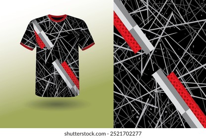 T-Shirt Sport Design Template, T-Shirt Mockup Abstraktes Grunge Sport Jersey Design für Cricket, Fußball, Rennen, Sport, Laufen Fußball Jersey. Einheitliche Frontansicht