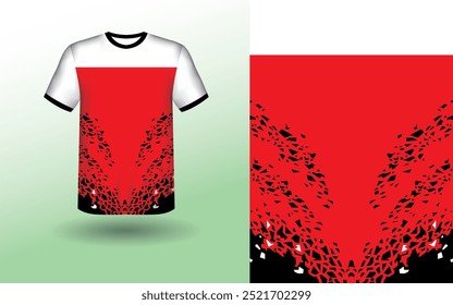 T-shirt Sport Design Template, T-shirt Mockup Abstract Grunge Sport Jersey Design For Cricket, Football Soccer, Racing, Sports, Running Soccer Jersey. Uniform Front View