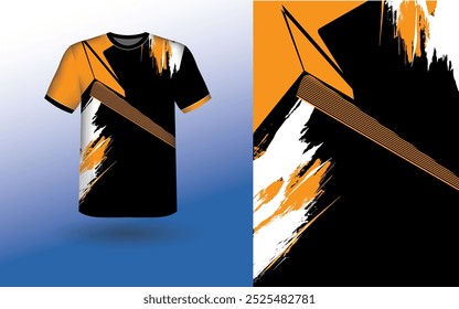 T-shirt Sport Design Template, T-shirt Mockup Abstract Grunge Sport Jersey Design For Cricket, Football Soccer, Racing, Sports, Running Soccer Jersey. Uniform Front View