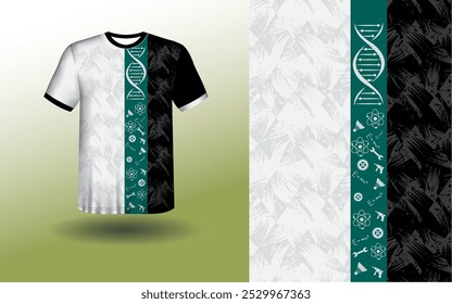 T-shirt Sport Design Template, T-shirt Mockup Abstract Grunge Sport Jersey Design For Cricket, Football Soccer, Racing, Sports, Running Soccer Jersey. Uniform Front View