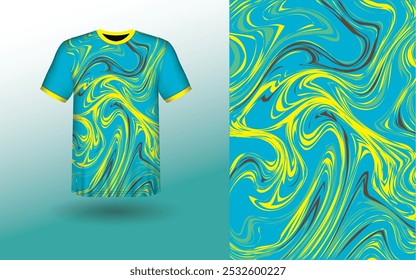 T-shirt Sport Design Template, T-shirt Mockup Abstract Grunge Sport Jersey Design Para Críquete, Futebol Futebol, Corrida, Esportes, Corrida Futebol Jersey. Visão frontal uniforme