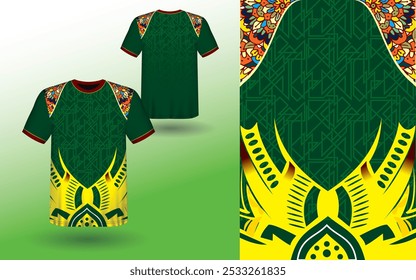 T-shirt Sport Design Template, T-shirt Mockup Abstract Grunge Sport Jersey Design For Cricket, Football Soccer, Racing, Sports, Running Soccer Jersey. Uniform Front View