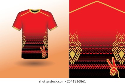 T-shirt Sport Design Template, T-shirt Mockup Abstract Grunge Sport Jersey Design For Cricket, Football Soccer, Racing, Sports, Running Soccer Jersey. Uniform Front View