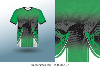 T-shirt Sport Design Template, T-shirt Mockup Abstract Grunge Sport Jersey Design For Cricket, Football Soccer, Racing, Sports, Running Soccer Jersey. Uniform Front View