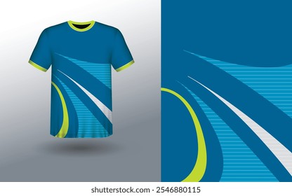 T-shirt Sport Design Template, T-shirt Mockup Abstract Grunge Sport Jersey Design Para Críquete, Futebol Futebol, Corrida, Esportes, Corrida Futebol Jersey. Visão frontal uniforme