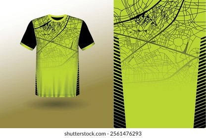 T-shirt Sport Design Template, T-shirt Mockup Abstract Grunge Sport Jersey Design For Cricket, Football Soccer, Racing, Sports, Running Soccer Jersey. Uniform Front View