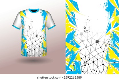 T-shirt Sport Design Template, T-shirt Mockup Abstract Grunge Sport Jersey Design For Cricket, Football Soccer, Racing, Sports, Running Soccer Jersey. Uniform Front View