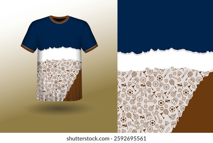 T-shirt Sport Design Template, T-shirt Mockup Abstract Grunge Sport Jersey Design For Cricket, Football Soccer, Racing, Sports, Running Soccer Jersey. Uniform Front View