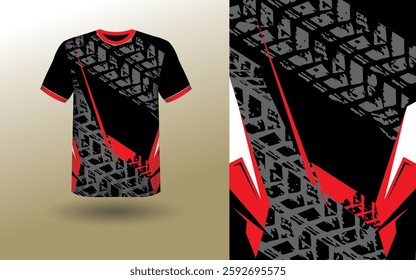 T-shirt Sport Design Template, T-shirt Mockup Abstract Grunge Sport Jersey Design For Cricket, Football Soccer, Racing, Sports, Running Soccer Jersey. Uniform Front View