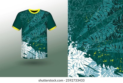 T-shirt Sport Design Template, T-shirt Mockup Abstract Grunge Sport Jersey Design For Cricket, Football Soccer, Racing, Sports, Running Soccer Jersey. Uniform Front View