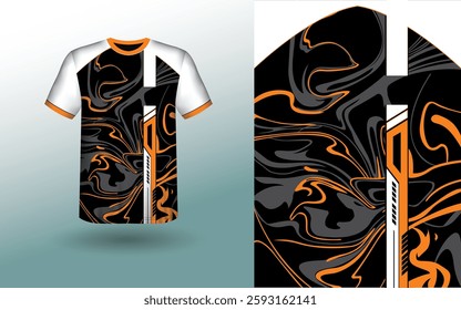 T-shirt Sport Design Template, T-shirt Mockup Abstract Grunge Sport Jersey Design For Cricket, Football Soccer, Racing, Sports, Running Soccer Jersey. Uniform Front View