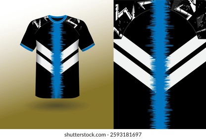 T-shirt Sport Design Template, T-shirt Mockup Abstract Grunge Sport Jersey Design For Cricket, Football Soccer, Racing, Sports, Running Soccer Jersey. Uniform Front View
