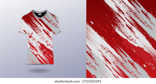 T-Shirt Sport Design Template, T-Shirt Mockup Abstraktes Grunge Sport Jersey Design für Cricket, Fußball, Rennen, Sport, Laufen Fußball Jersey. Einheitliche Frontansicht