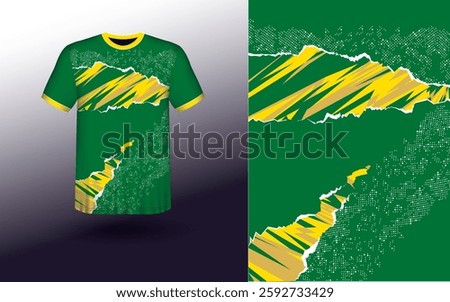 T-shirt Sport Design Template, T-shirt Mockup Abstract Grunge Sport Jersey Design For Cricket, Football Soccer, Racing, Sports, Running Soccer Jersey. Uniform Front View
