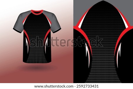T-shirt Sport Design Template, T-shirt Mockup Abstract Grunge Sport Jersey Design For Cricket, Football Soccer, Racing, Sports, Running Soccer Jersey. Uniform Front View