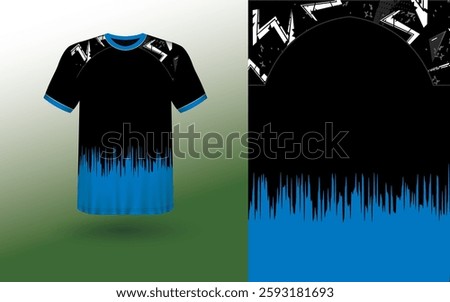 T-shirt Sport Design Template, T-shirt Mockup Abstract Grunge Sport Jersey Design For Cricket, Football Soccer, Racing, Sports, Running Soccer Jersey. Uniform Front View