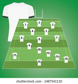 t-shirt sport design template, rugby jersey mockup for national. uniform front and back view