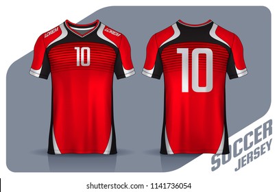 t-shirt sport design template, Soccer jersey mockup for football club. uniform front and back view.