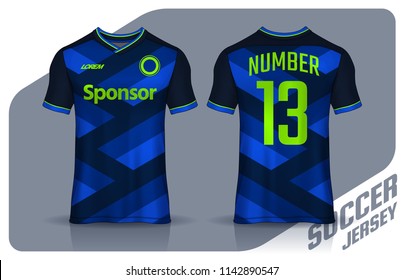 t-shirt sport design template, Soccer jersey mockup for football club. uniform front and back view.