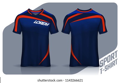 t-shirt sport design template, Soccer jersey mockup for football club. uniform front and back view.