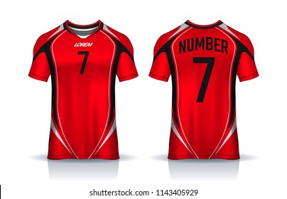 t-shirt sport design template, Soccer jersey mockup for football club. uniform front and back view.