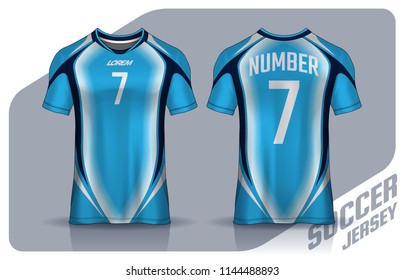 t-shirt sport design template, Soccer jersey mockup for football club. uniform front and back view.
