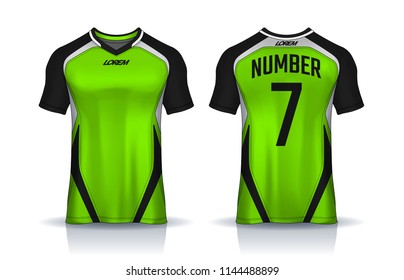 t-shirt sport design template, Soccer jersey mockup for football club. uniform front and back view.