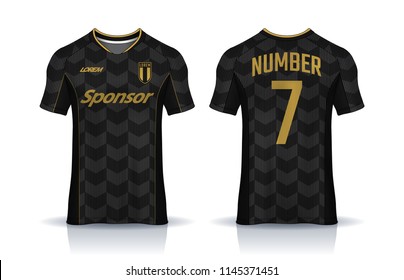 t-shirt sport design template, Soccer jersey mockup for football club. uniform front and back view.