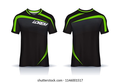 t-shirt sport design template, Soccer jersey mockup for football club. uniform front and back view.