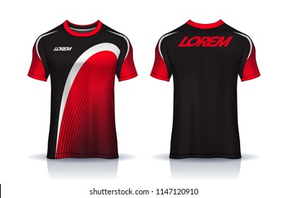 t-shirt sport design template, Soccer jersey mockup for football club. uniform front and back view.