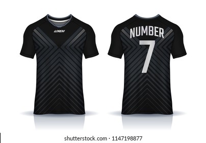 t-shirt sport design template, Soccer jersey mockup for football club. uniform front and back view.