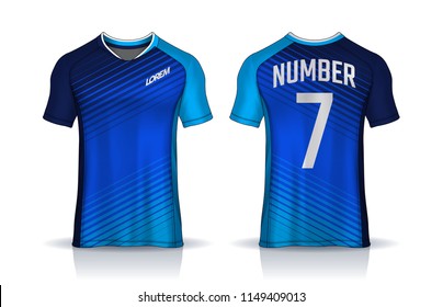 t-shirt sport design template, Soccer jersey mockup for football club. uniform front and back view.