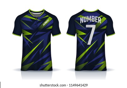 t-shirt sport design template, Soccer jersey mockup for football club. uniform front and back view.