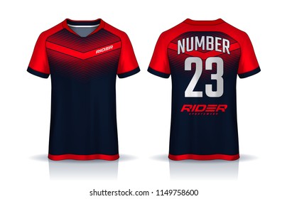 t-shirt sport design template, Soccer jersey mockup for football club. uniform front and back view.