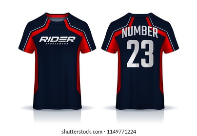 t-shirt sport design template, Soccer jersey mockup for football club. uniform front and back view.