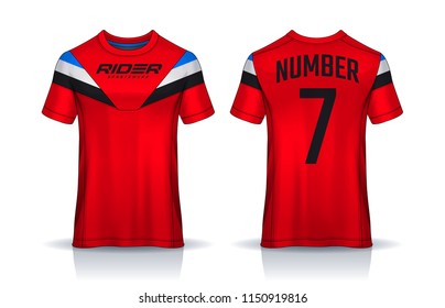 t-shirt sport design template, Soccer jersey mockup for football club. uniform front and back view.