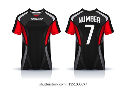 t-shirt sport design template, Soccer jersey mockup for football club. uniform front and back view.