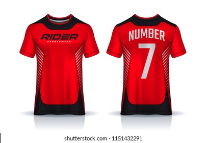 t-shirt sport design template, Soccer jersey mockup for football club. uniform front and back view.