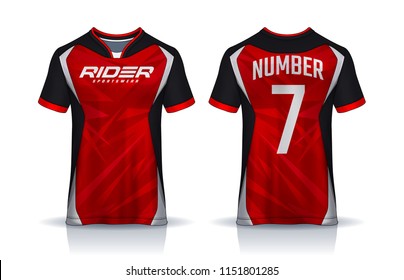 t-shirt sport design template, Soccer jersey mockup for football club. uniform front and back view.