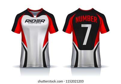 t-shirt sport design template, Soccer jersey mockup for football club. uniform front and back view.