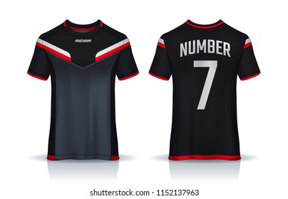 t-shirt sport design template, Soccer jersey mockup for football club. uniform front and back view.