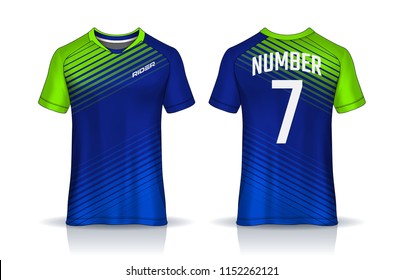 t-shirt sport design template, Soccer jersey mockup for football club. uniform front and back view.