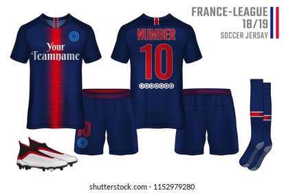 t-shirt sport design template, Soccer jersey mockup for football club. uniform front and back view.